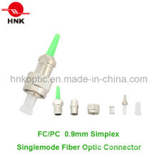 FC APC 0.9mm Simplex Monomodo Conector de Fibra Óptica